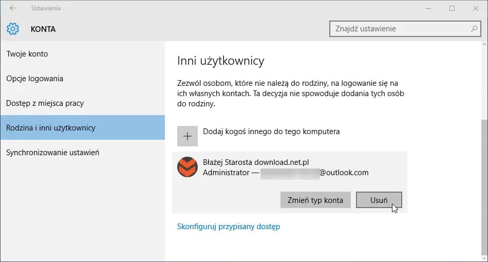 Jak usunąć konto Windows 10 i uniknąć utraty danych użytkownika