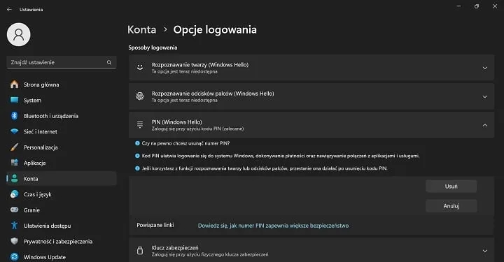 Jak wyłączyć PIN w Windows 11 i poprawić bezpieczeństwo logowania